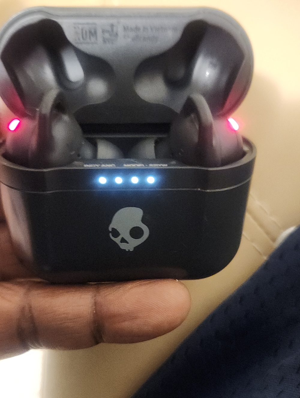 Skullcandy Black True Wireless Earbuds with LED Charging Case